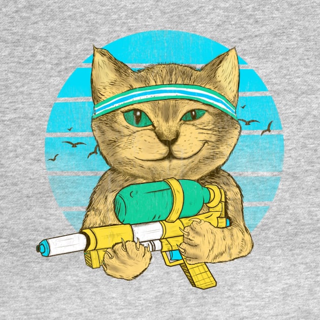 water gun summer cat by Deduder.store